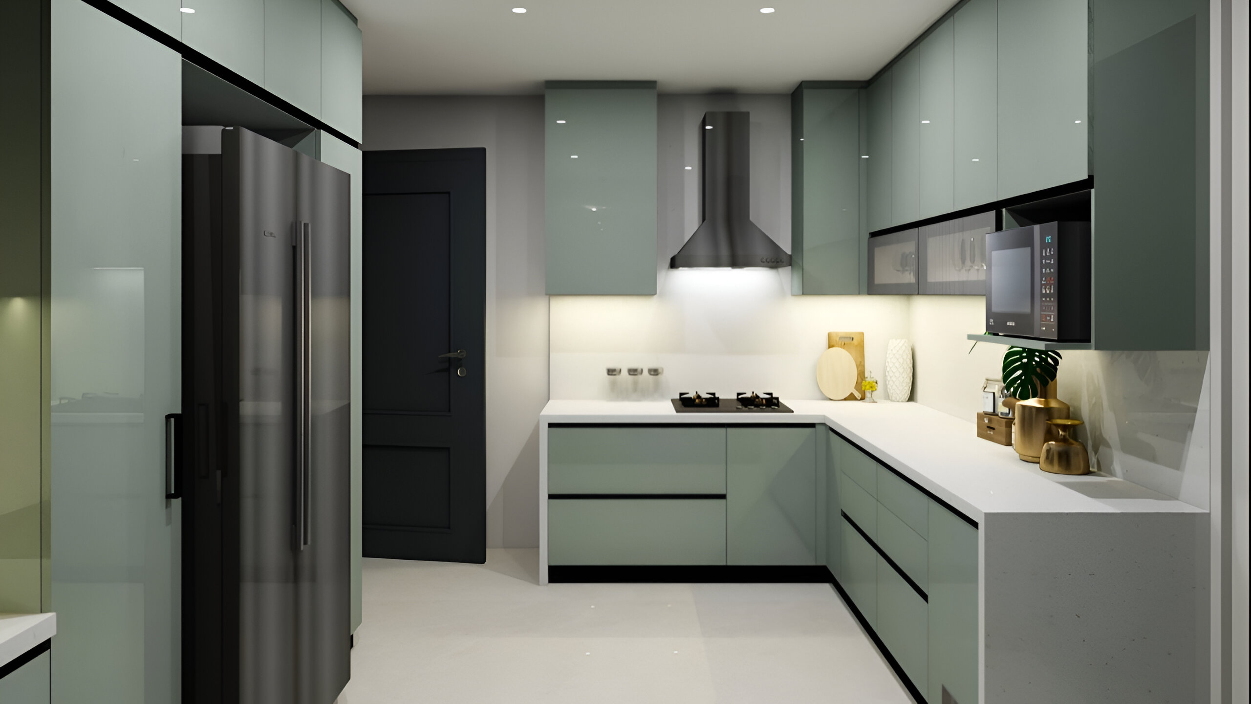 Glossy Modular Kitchen